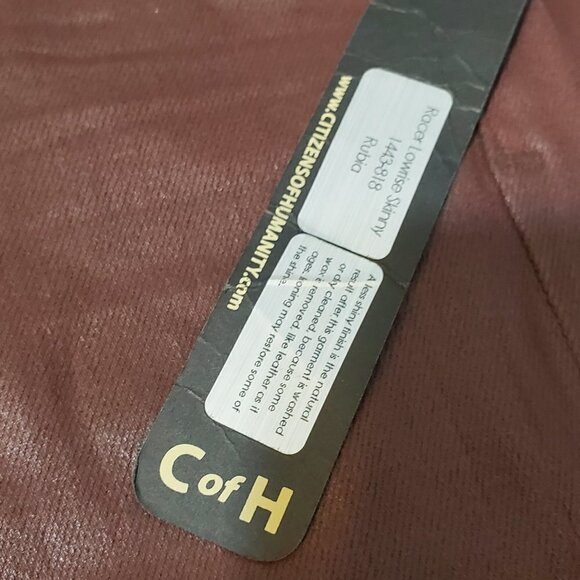 Citizens of Humanity Racer Wet look Coated denim Jeans skinny Size 22 XXXS Rubia - Picture 5 of 7